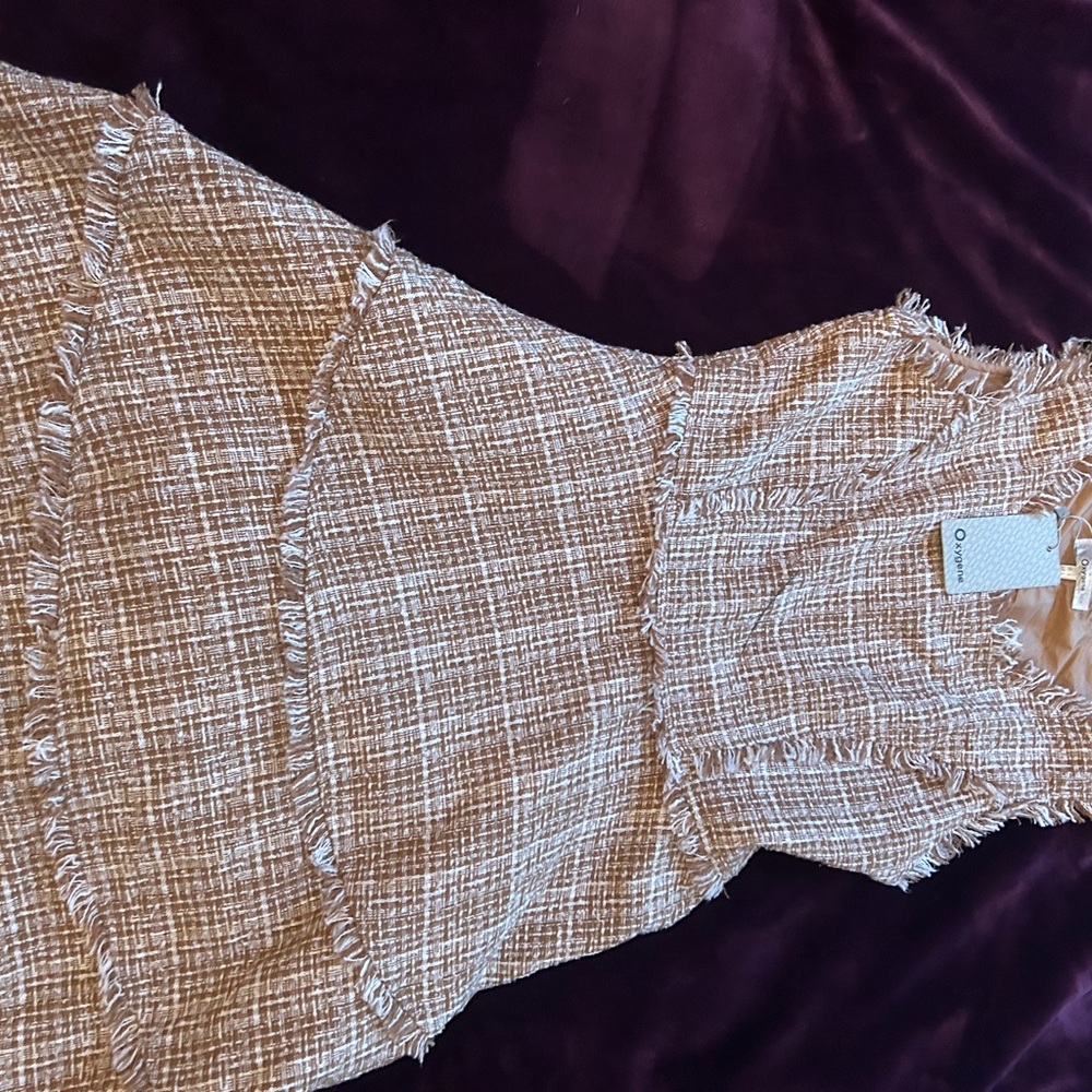 Chic Sleeveless Tweed Dress - Oxygene
